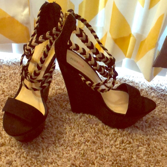 Tall black wedges - Picture 1 of 7